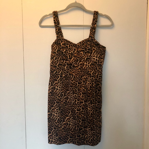 Zara Leopard Print Mini Dress - Picture 2 of 10